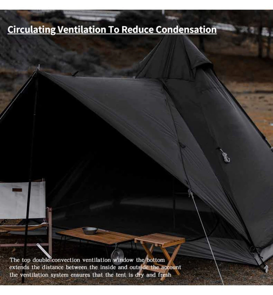 Cheap Goat Tents Luxury Waterproof Polyester Large Tents With Tarp Camping Spire Yurt High Quality Indian Pyramid Black Tent   